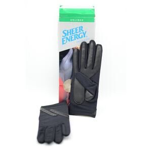 Vintage Driving Gloves Stretch by Sheer Energy 1994 Black Unlined NIB NOS